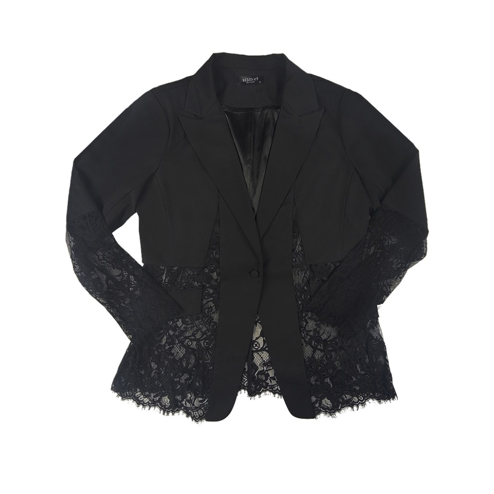 NEW "LAYCIE"  Plus Size Lace Black Blazer